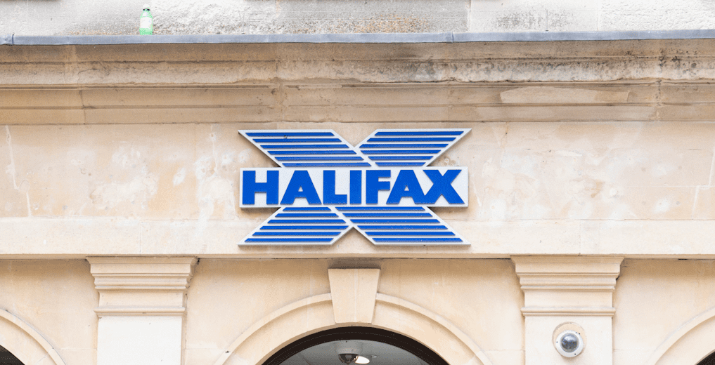 Halifax logo displayed above the entrance to a branch.