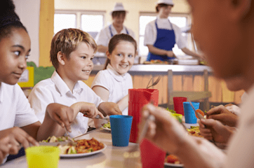 Children eating at school