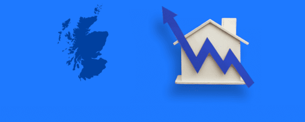 A house with an upwards arrow representing rent increases