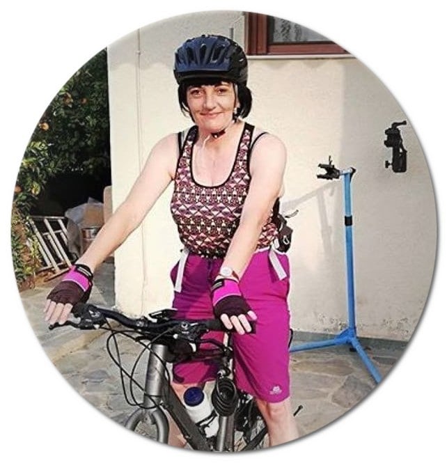 Sharon on a cycling holiday she won through comping