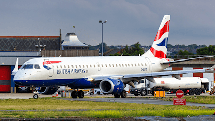 A BA Cityfler aeroplane stationary at an airport