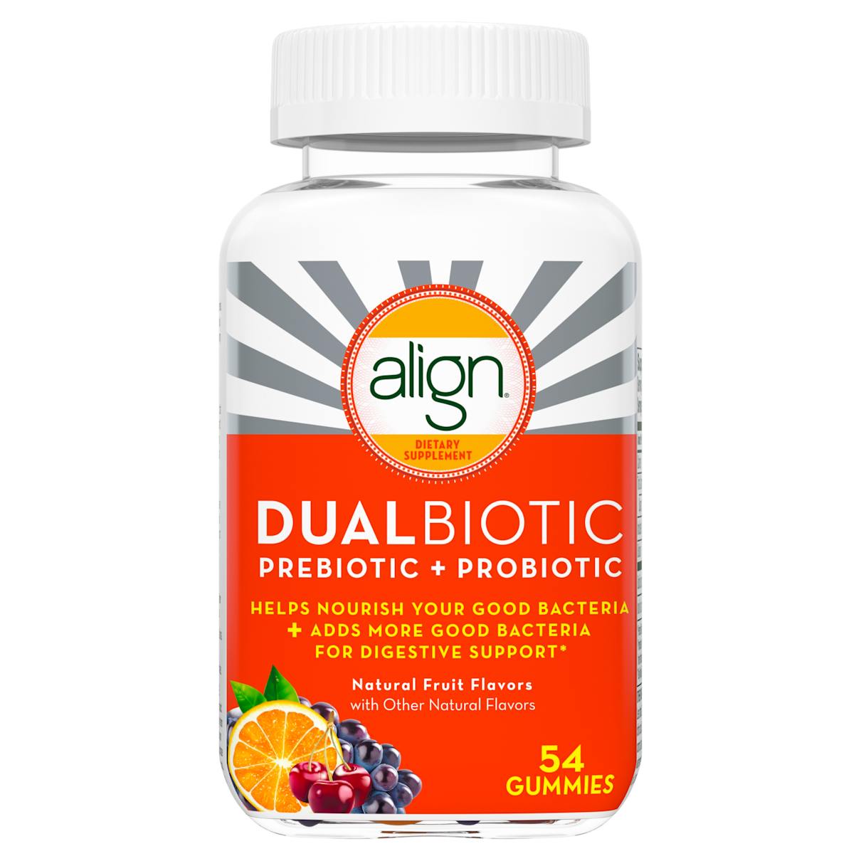 Align Prebiotic+Probiotic Assorted Fruit Gummies Supplement