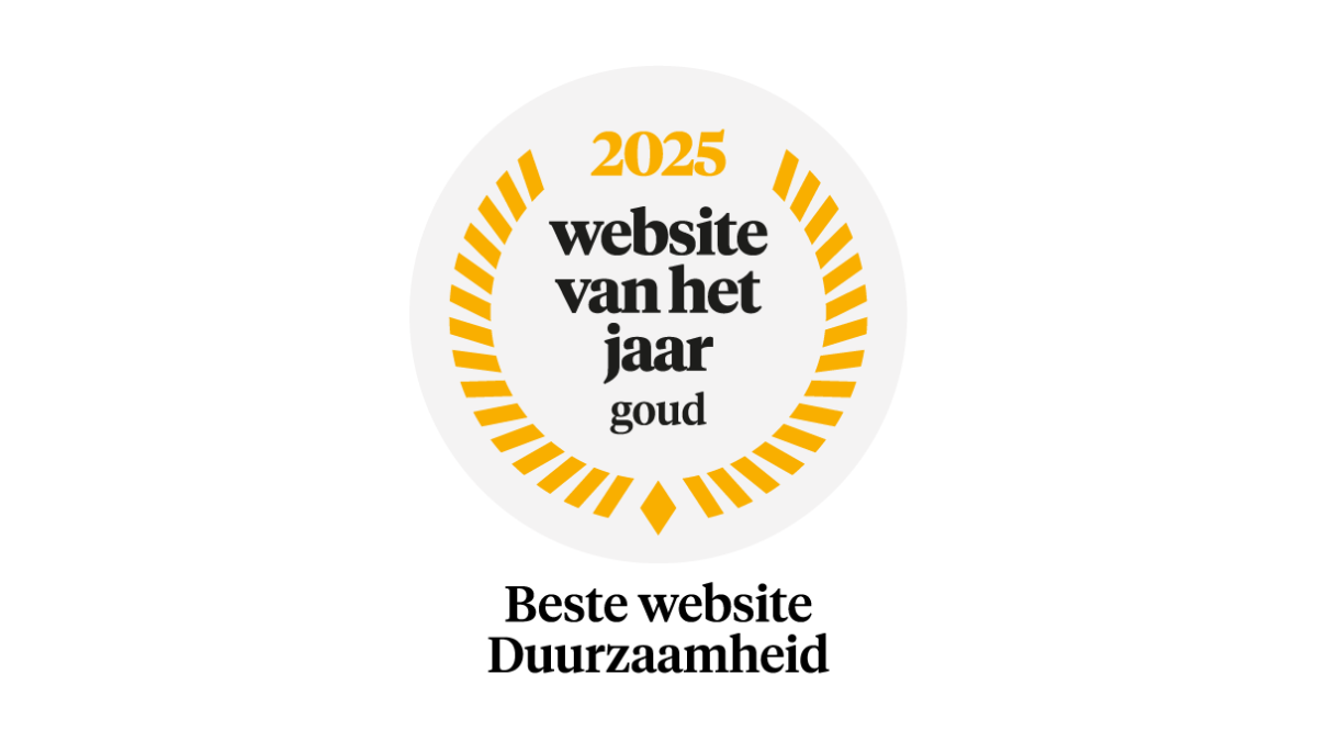 Beste Website van het jaar 2025 Duurzaamheid badge