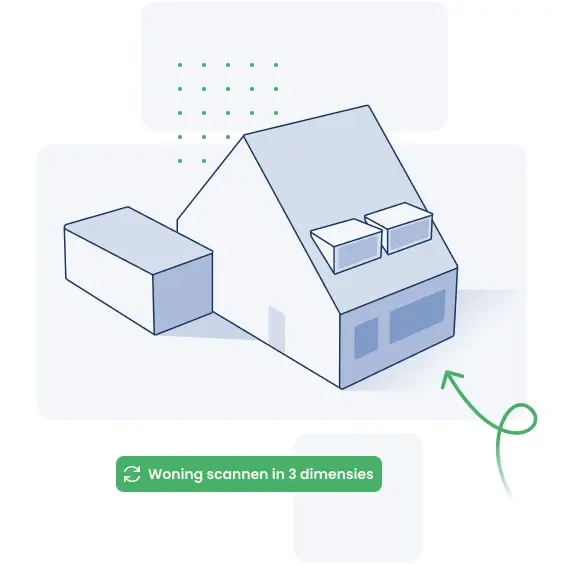 Illustratie van een woning in 3D