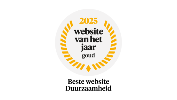 Beste Website van het jaar 2025 Duurzaamheid badge
