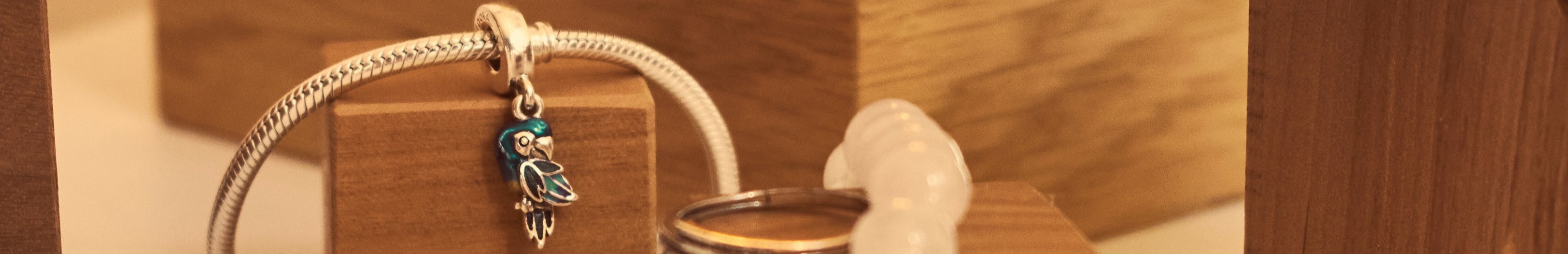 Bracelet avec charme perroquet.