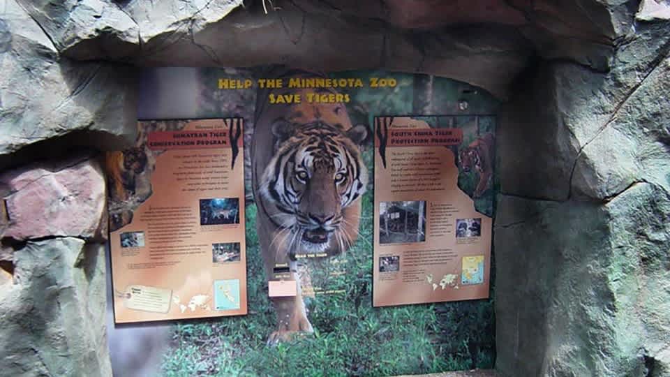 Minnesota Zoo save the tigers informational placard 