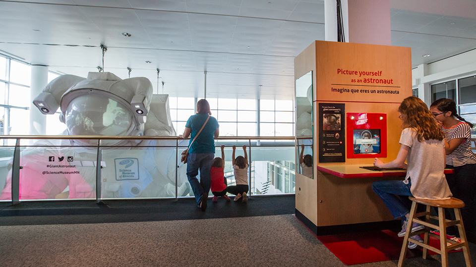 A photo of the "Picture yourself as an astronaut" experience