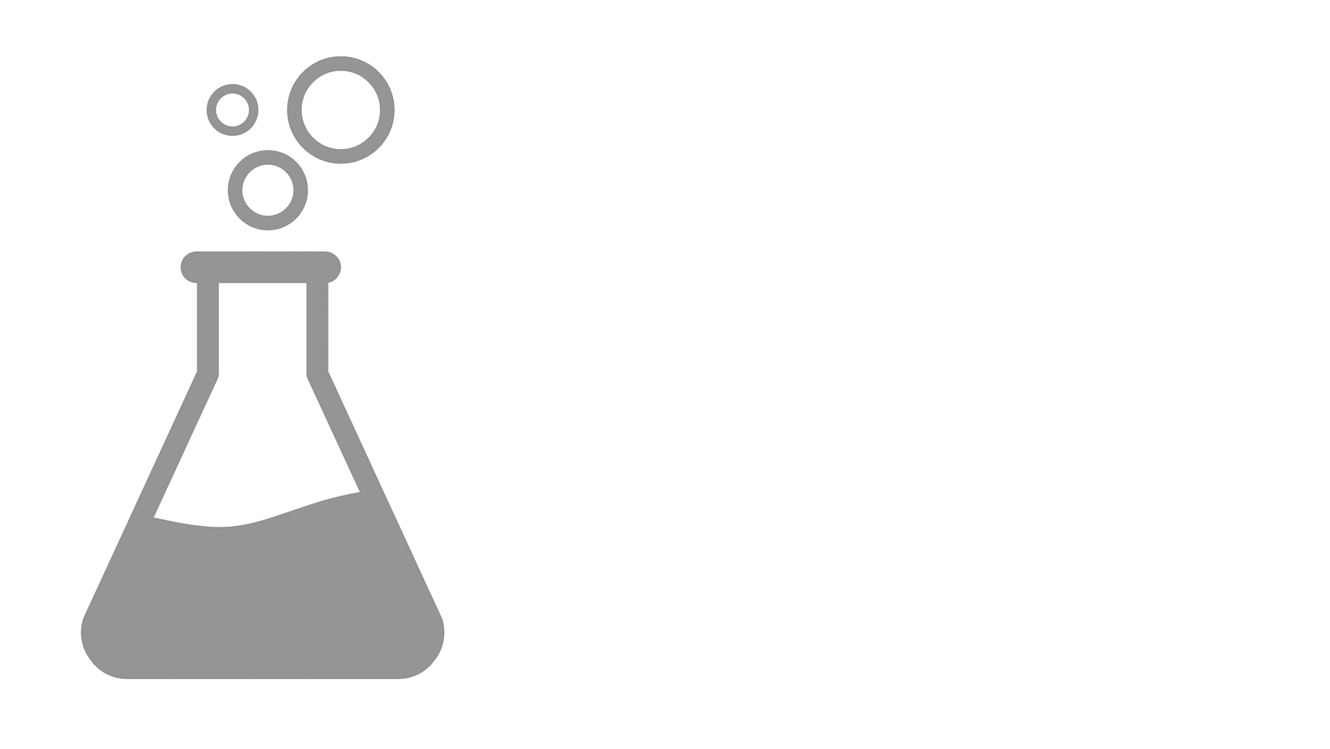 A gray icon of a bubbling flask.