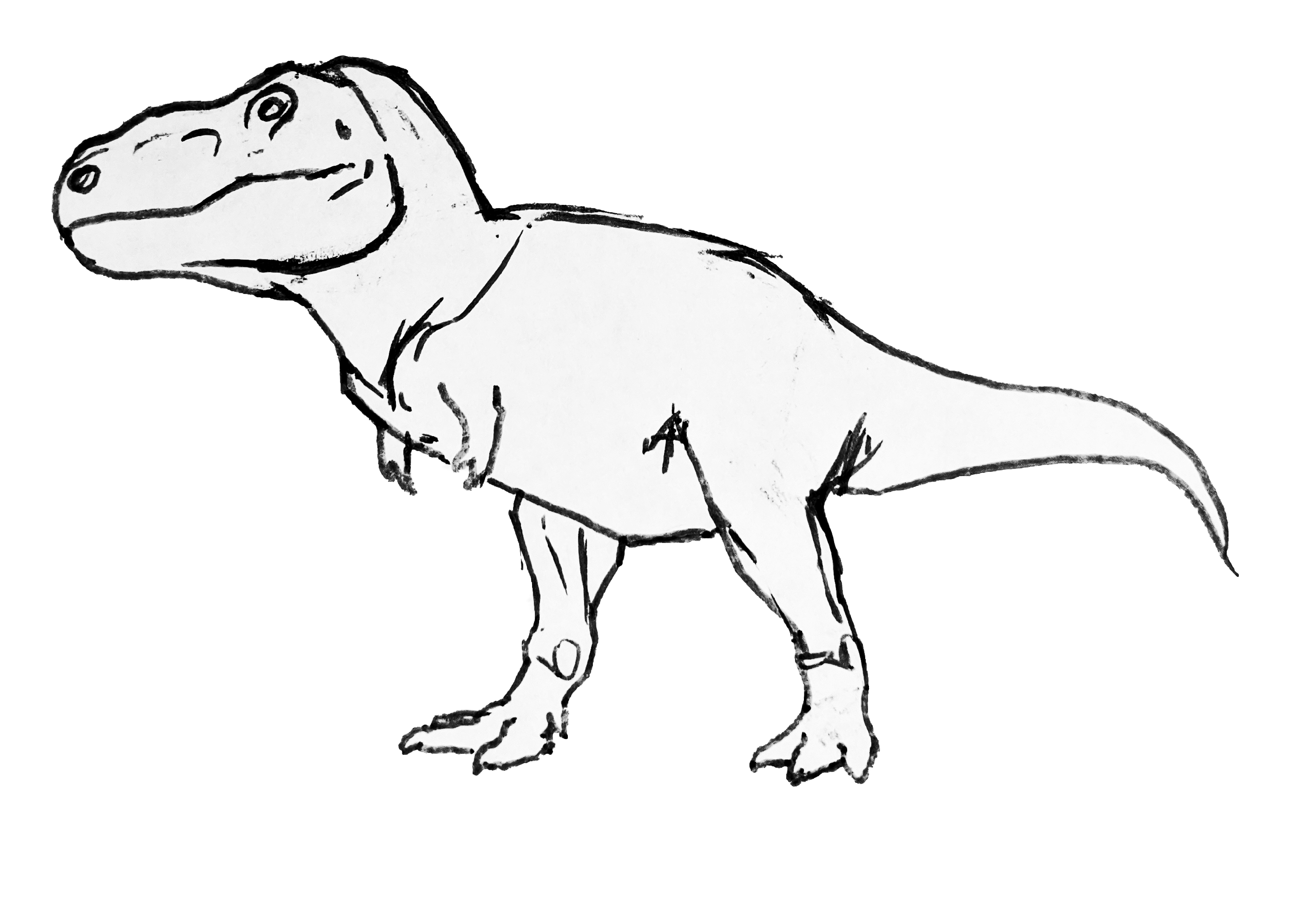 More detailed drawing of a T. rex dinosaur