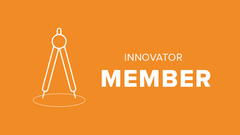 Innovator Membership Level Icon of a drawing compass.