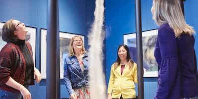 Museum goers admiring tornado 