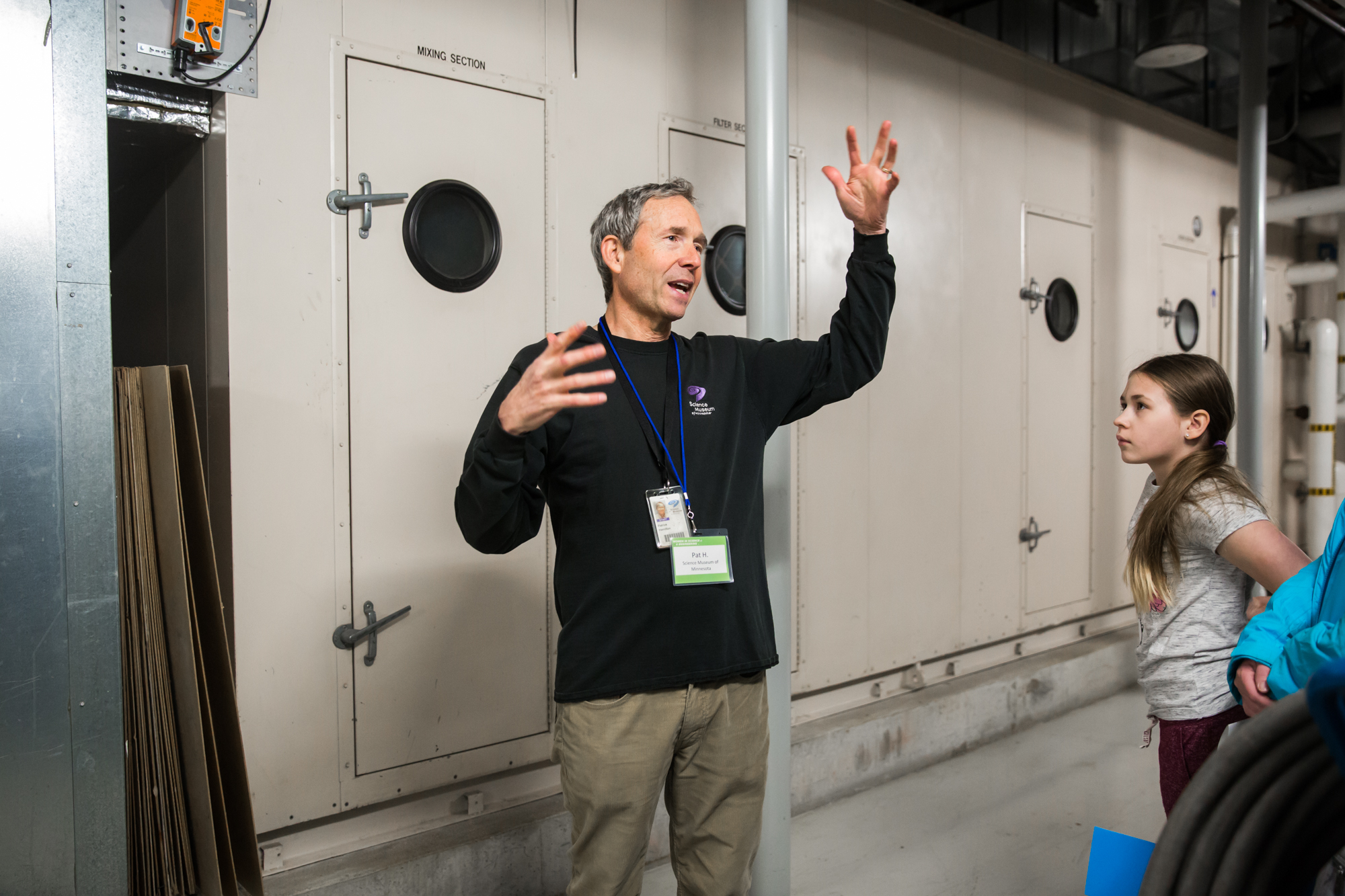 Patrick Hamilton describing how improving the museum’s energy efficiency shows how buildings can be part of the solution to climate change