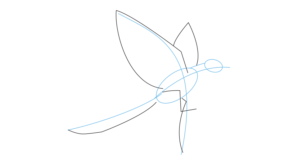 How to draw an archaeopteryx step 2