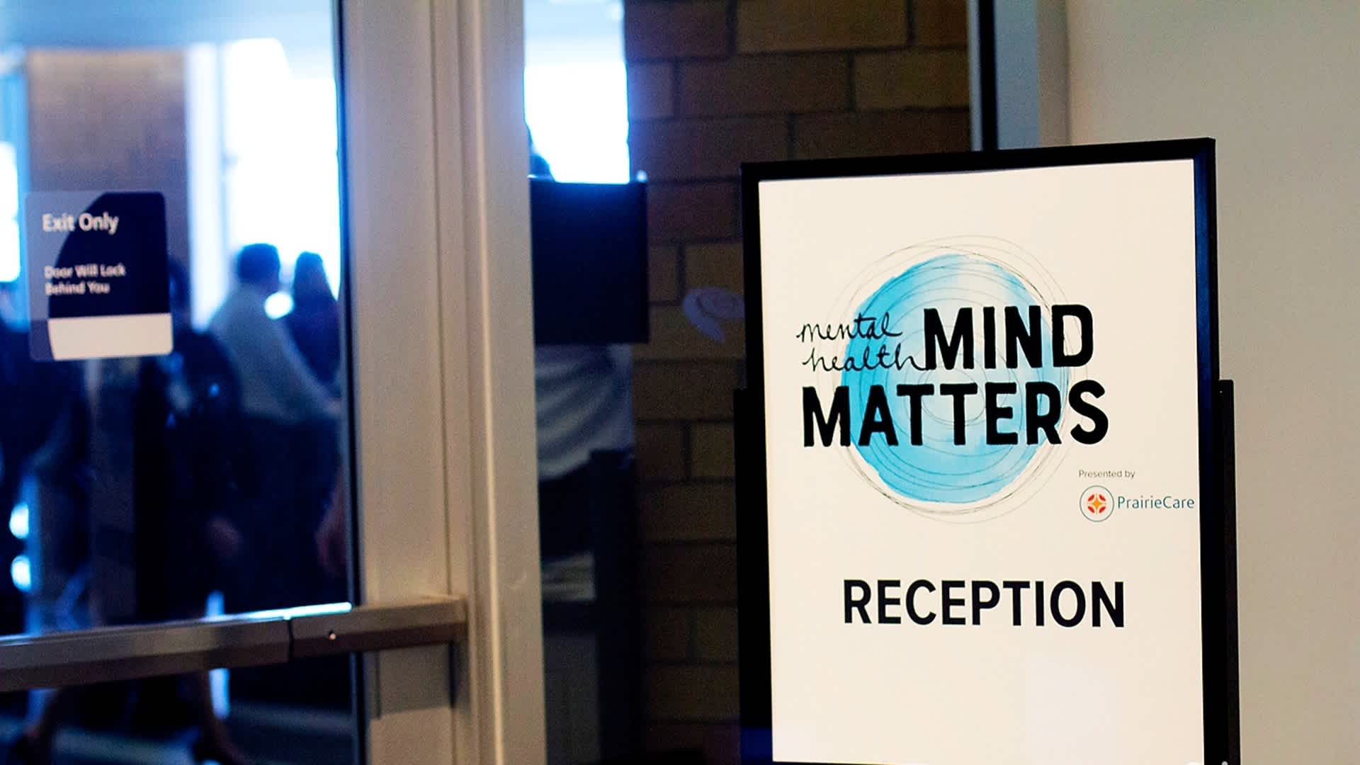Image of Mind Matters  Exhibit reception sign 