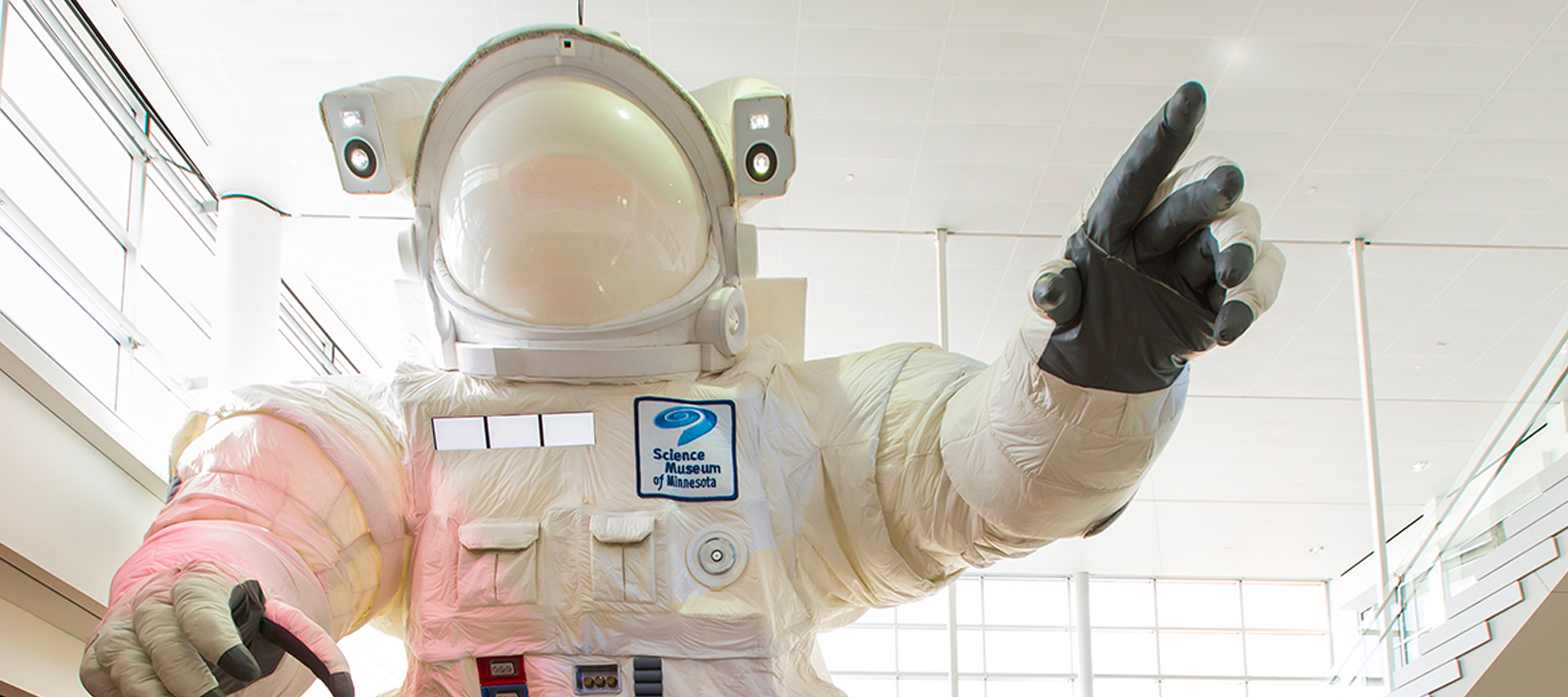 The giant, 4 floor tall astronaut at the Science Museum of Minnesota. 