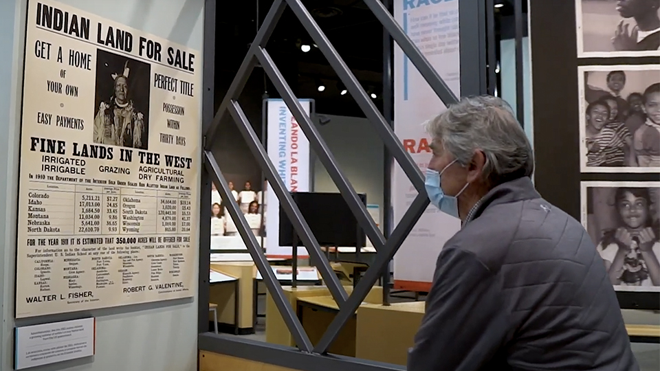 Don Day tours the RACE: Are We So Different? exhibition. 