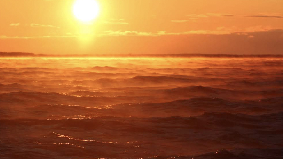 Rollers at sunrise on Lake of the Woods, late October 2019.