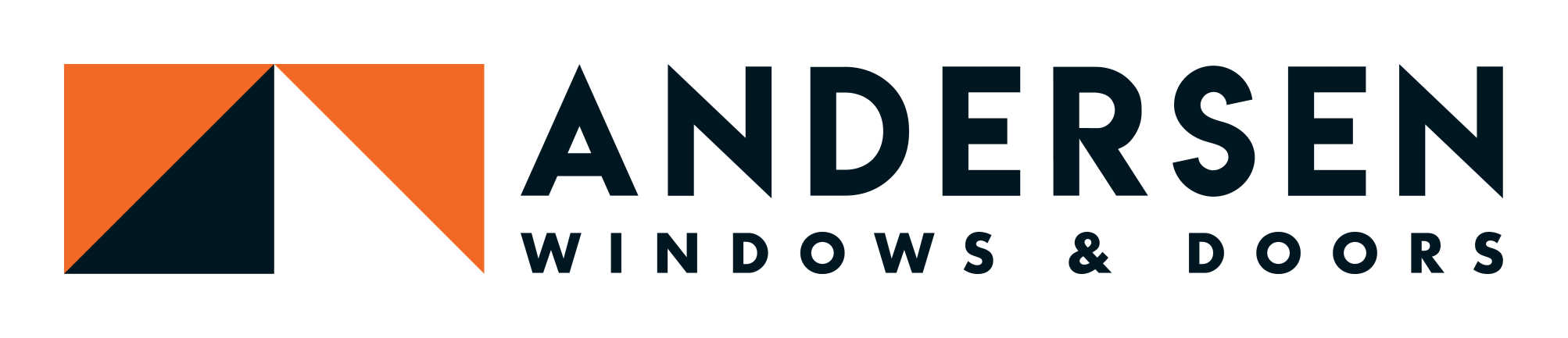 Orange and black logo that reads Andersen Windows & Doors