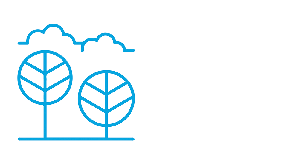 An icon of two trees and clouds.