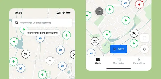 Navigation directe vers les stations-service
