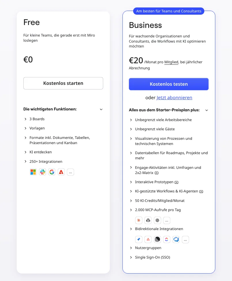 Business-Preisplan