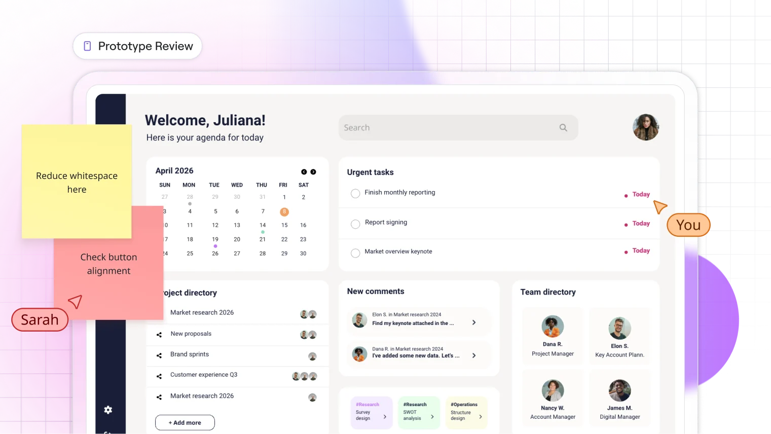 Keep feedback on the prototype