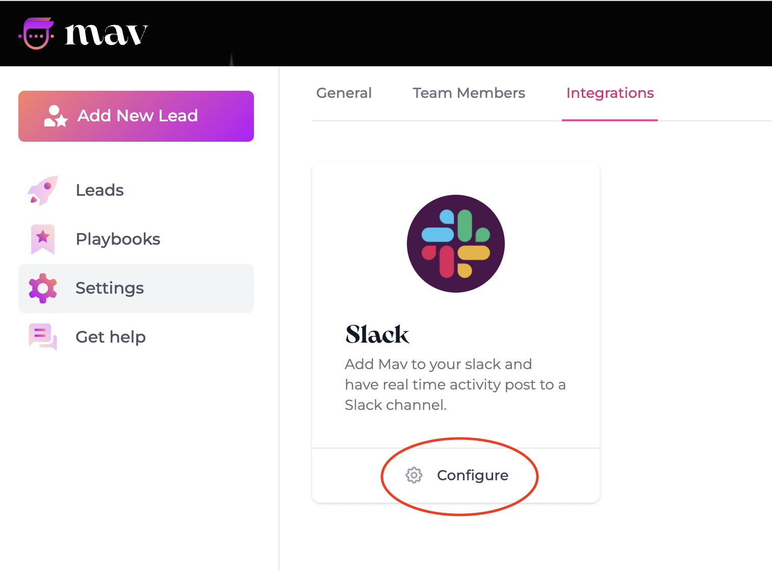 Mav Slack Integration