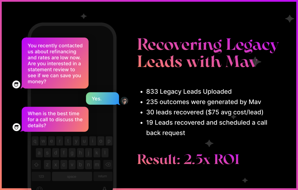 Mav Case Study: Recovering Legacy Leads