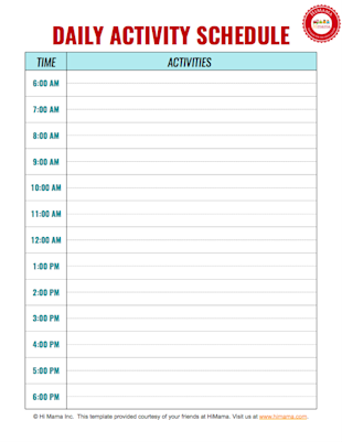 Daycare Daily Schedule Template | HiMama