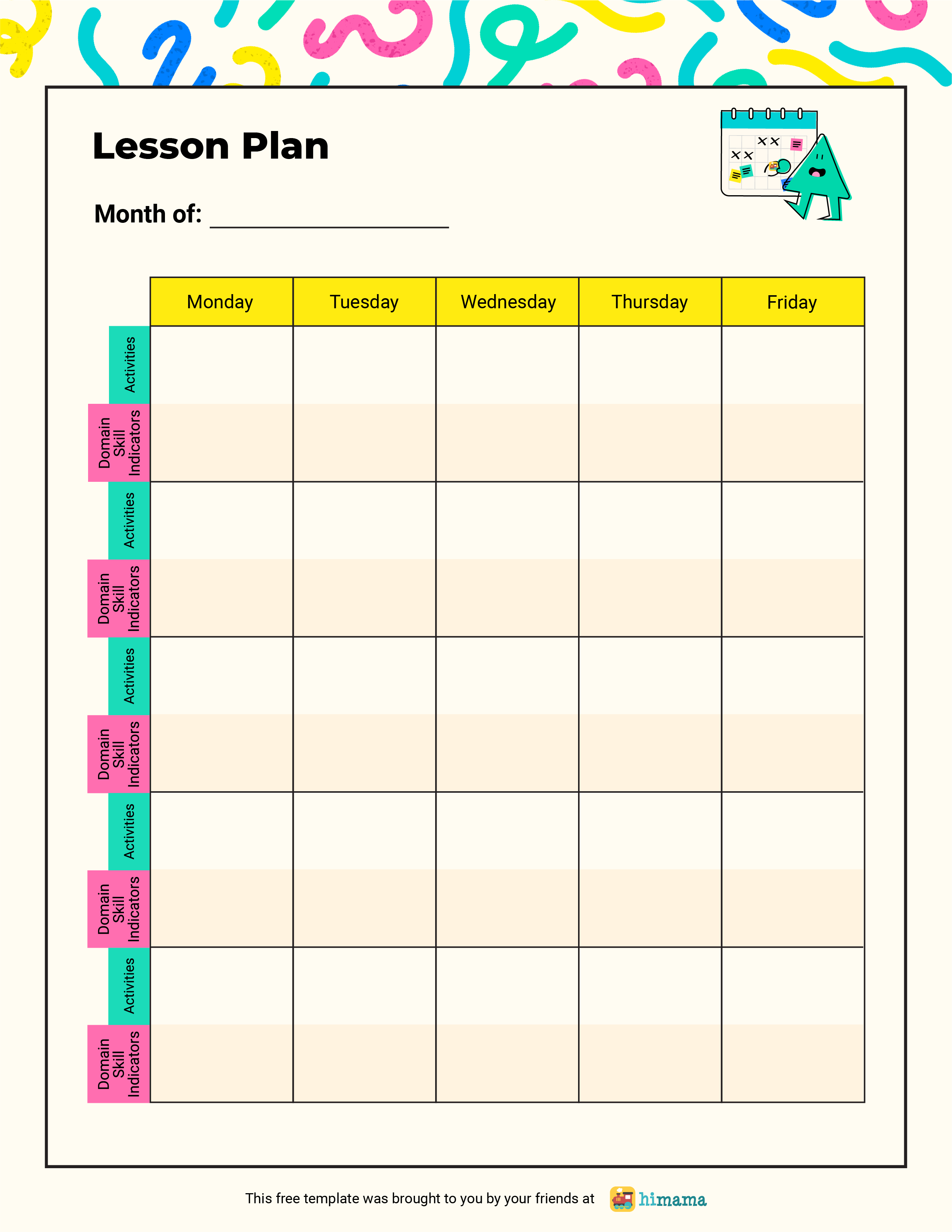 Preschool Lesson Plan | Templates | Lillio for Early Childhood Free Printable Preschool Lesson Plans