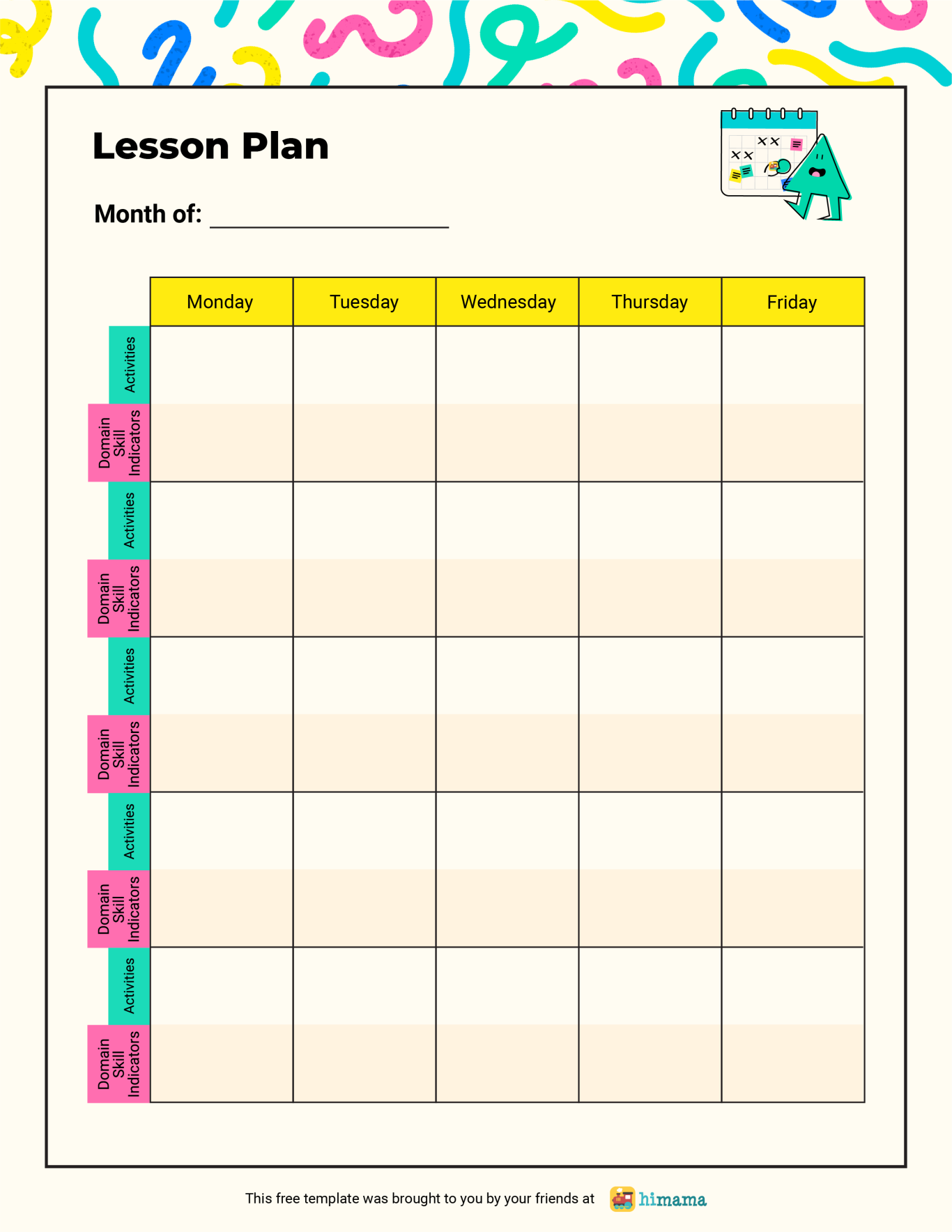 Preschool Lesson Plan | Templates | Lillio