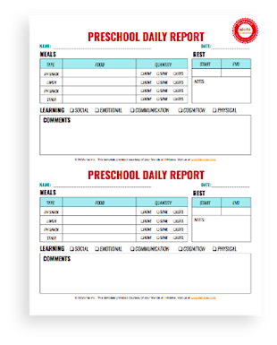 Infant &amp; Toddler Daily Reports - Free Printable | HiMama