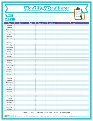 Daycare Sign In Sheet - Attendance Sheet Templates | HiMama