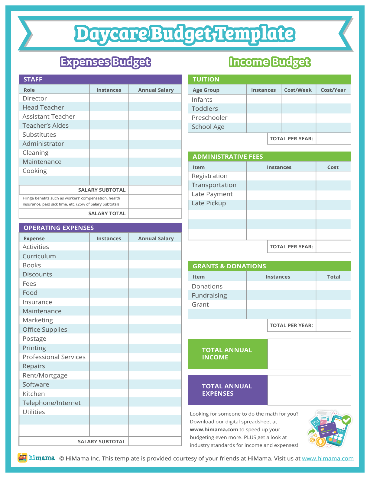 Childcare Budget Templates Lillio Childcare Budget Templates Lillio