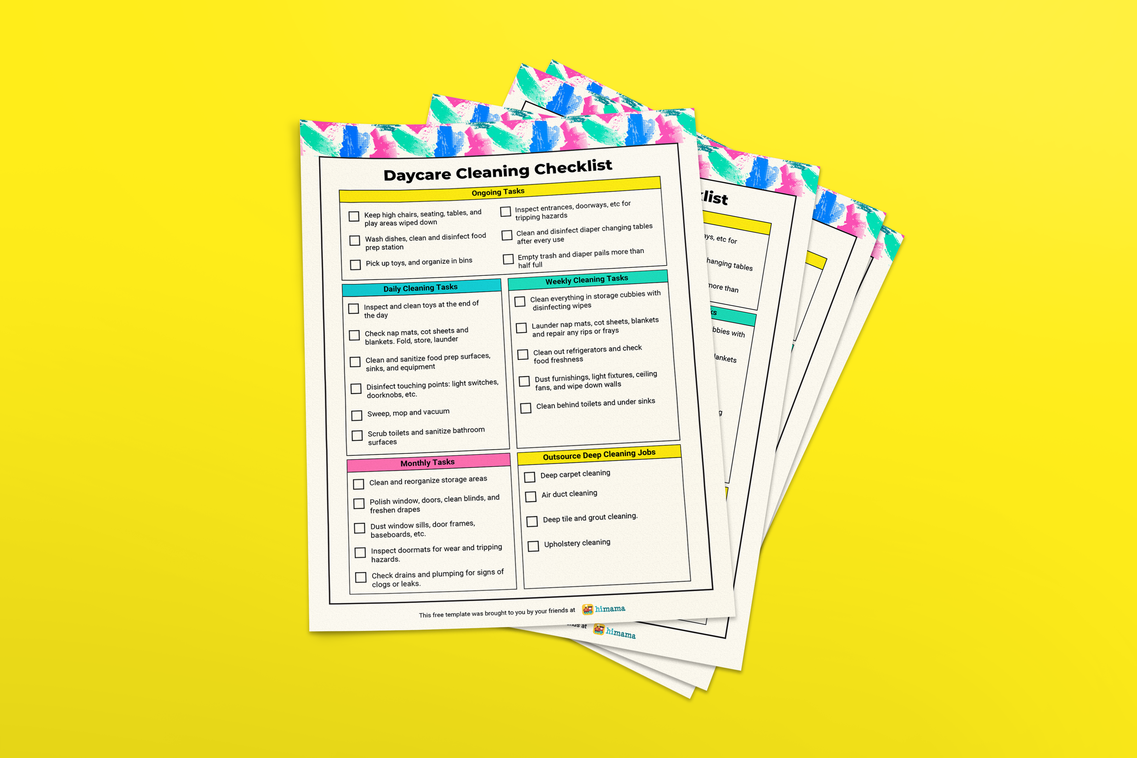 Childcare Centre Cleaning Supplies Checklist