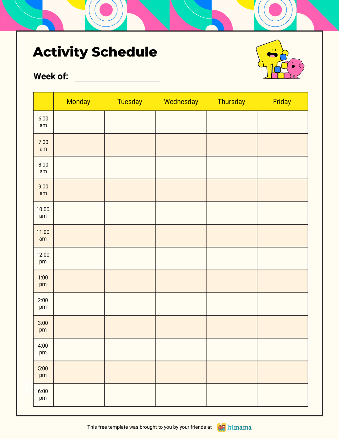 Daycare Daily Schedule | Templates | Lillio