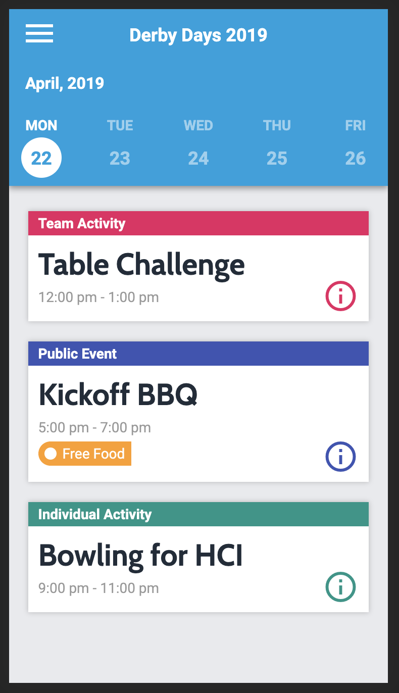 An example of the bright color palette that was utilized throughout the site.