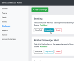 An administrator hovering over the unpublish button on a challenge's scores.