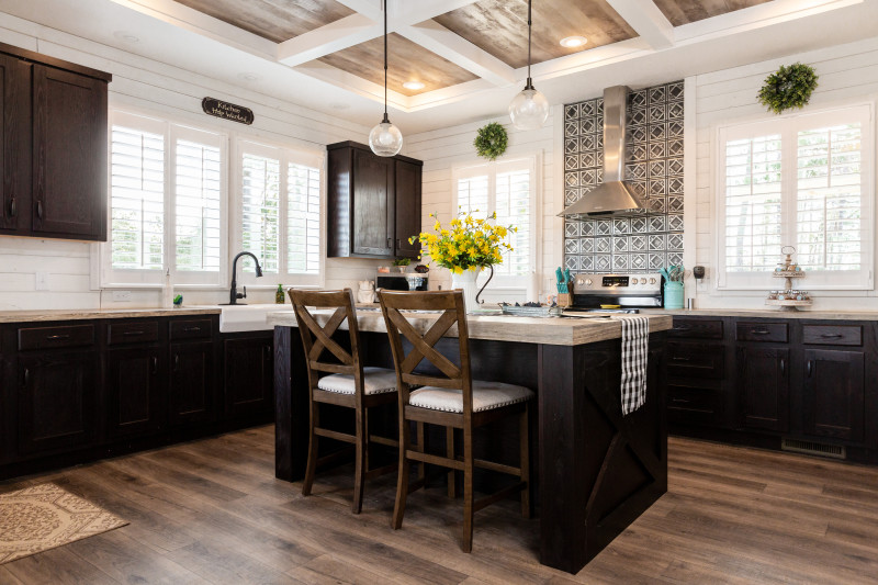 Modern farmhouse prefab home kitchen