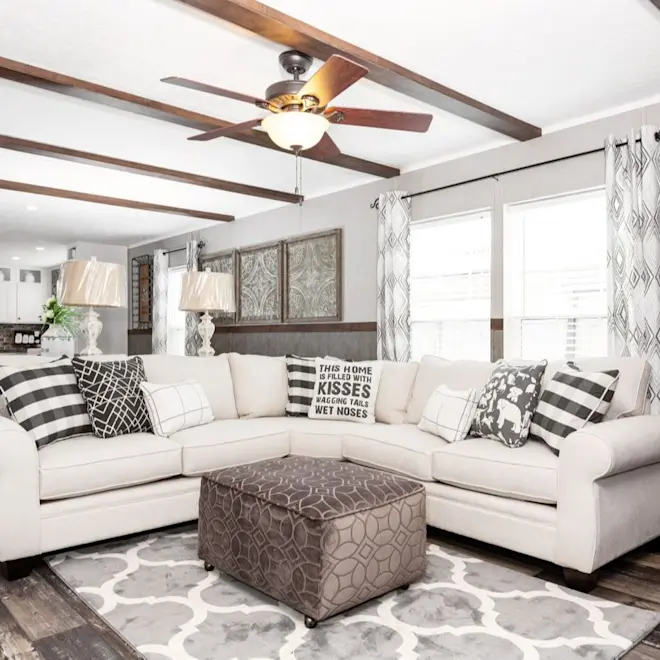 The open concept floor plan of the Tradition 76C is perfect for any size family! Enjoy picking out a massive sectional like this one for your living room space so theres a seat for everyone.