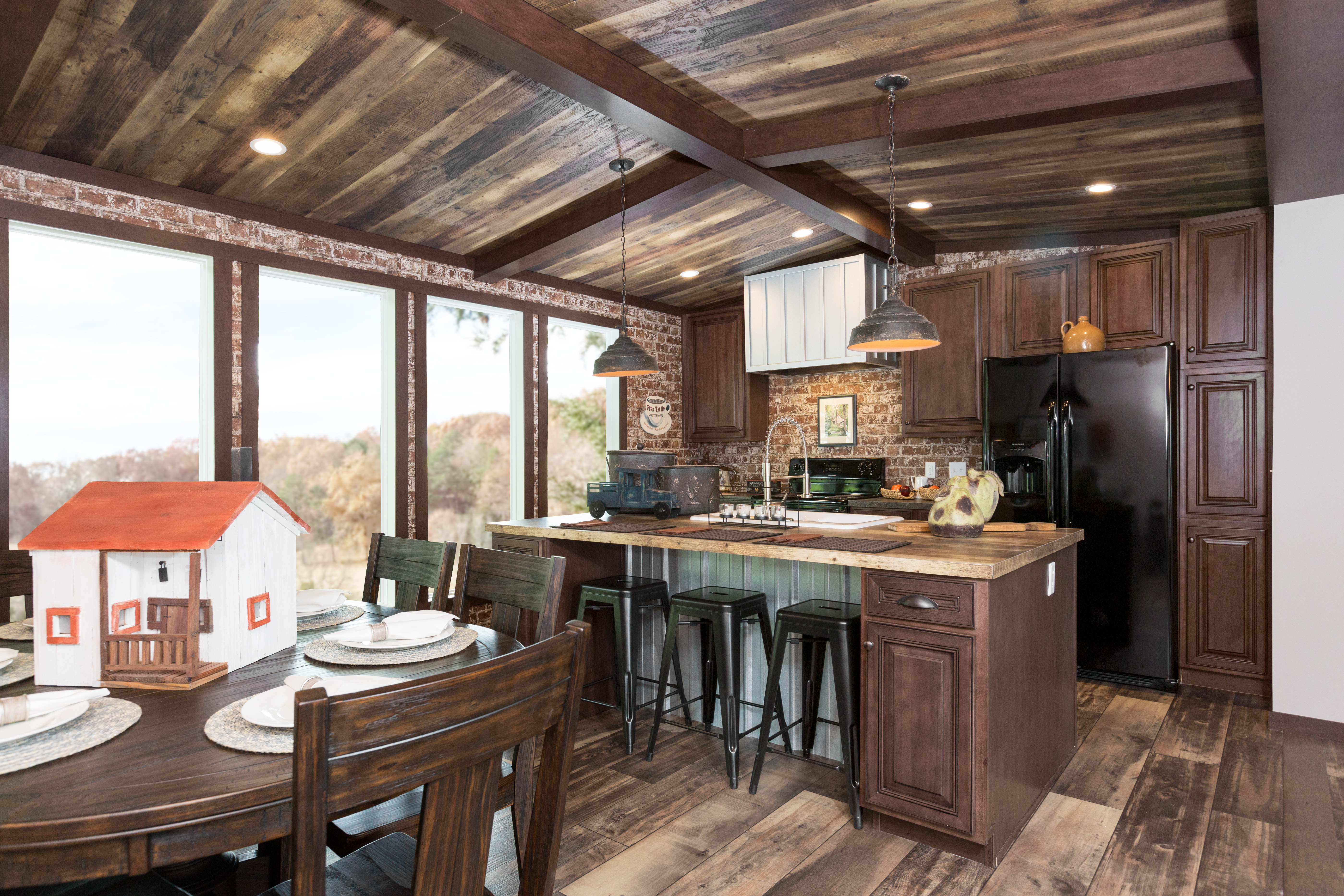log cabin kitchen mobile home