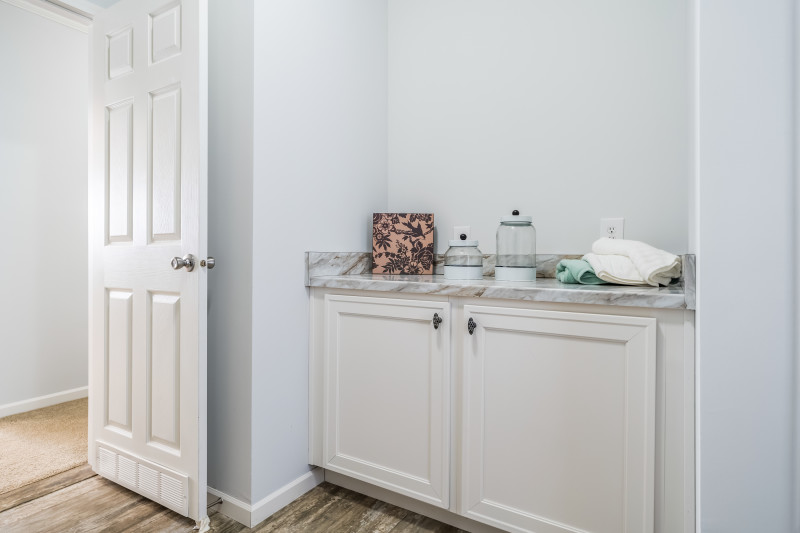 The Ingram countertop and cabinets in laundry room
