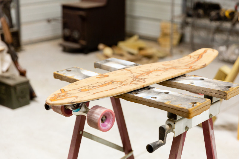 Handmade wood skateboard