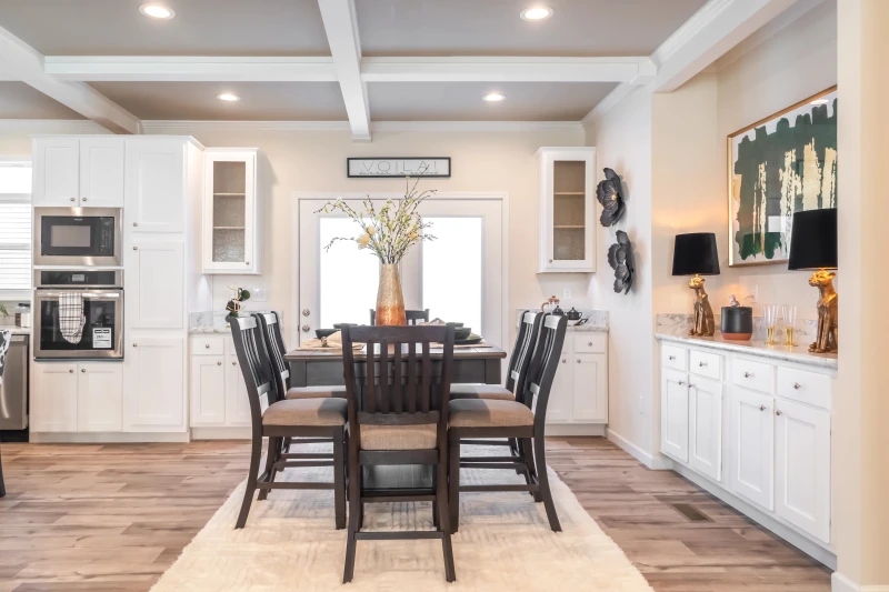 Clayton's The Super 68 dining room, storage cabinets and white kitchen picture