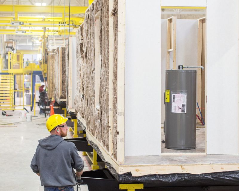 mobile home water heater in building facility