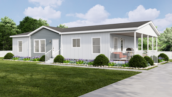 Enjoy the covered porch on the two-tone exterior of the K2750A home as a front or side entry for this spacious front loaded design.