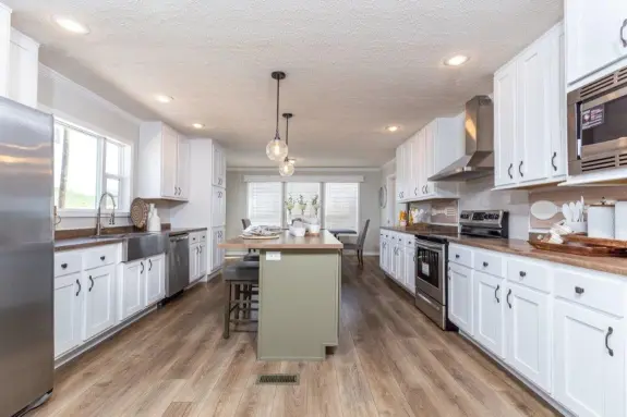 Check out the kitchen island and counterspace in the Remington mobile/manufactured/modular home.