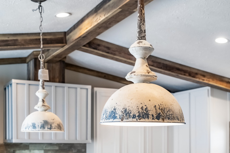 Hanging lights in a Clayton Built® home kitchen.