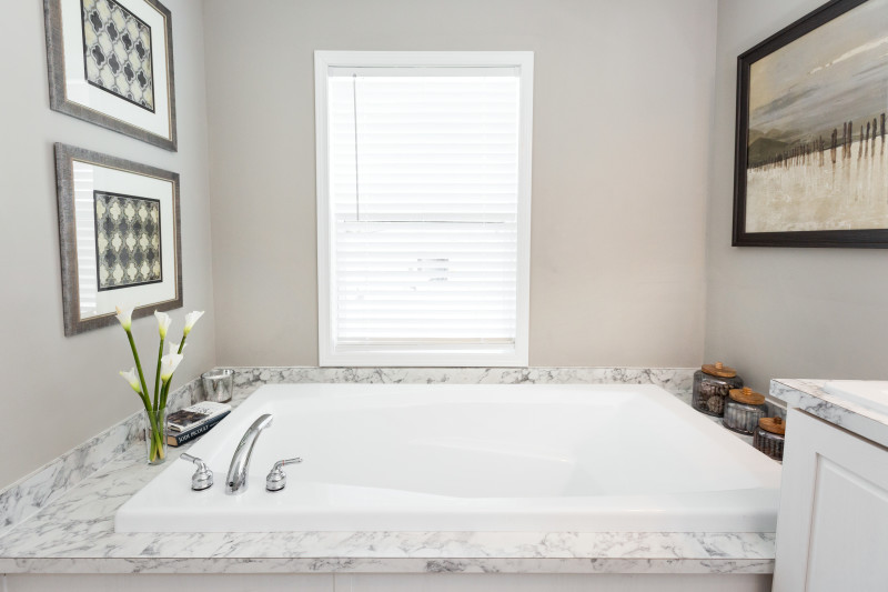 soaking bathtub by window